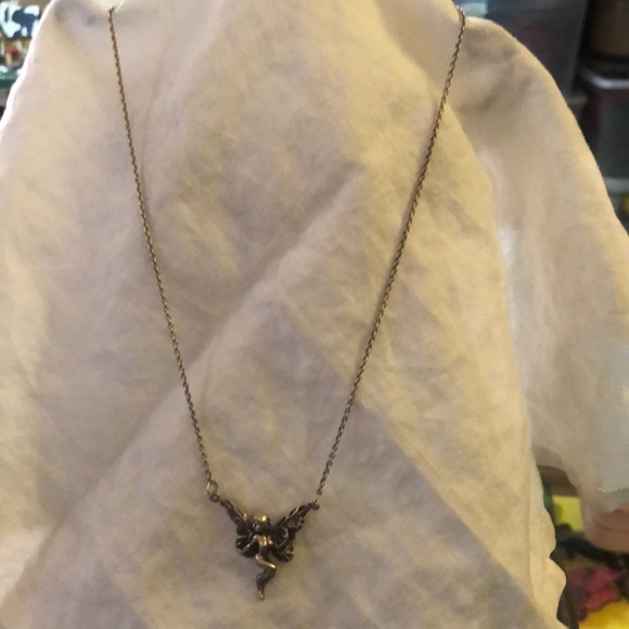 Vintage Peter Stone Sterling Silver Whimsical Fairy/Pixie Necklace 16” w1” ext - Picture 4 of 5